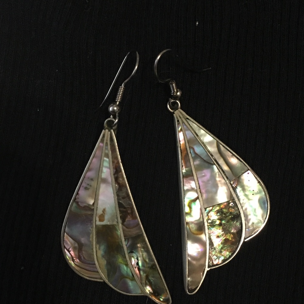 Abalone Shell And Silver Earrings - image 2